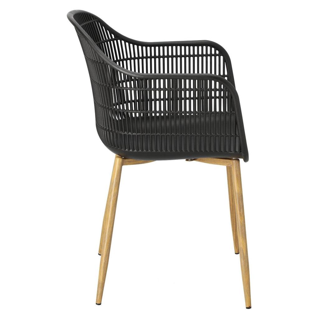 PLASTIC CHAIR black Becker OPENWORK metal base