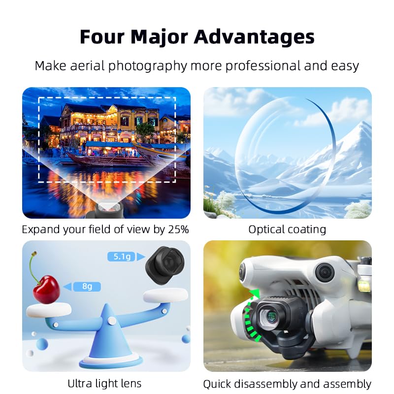 DJI Mini 4 Pro Dedicated External Lens Expands Shooting Range by Wide Shooting Photography Accessory Wide-Angle Lens, Wide-Angle Filter, Accessory,
