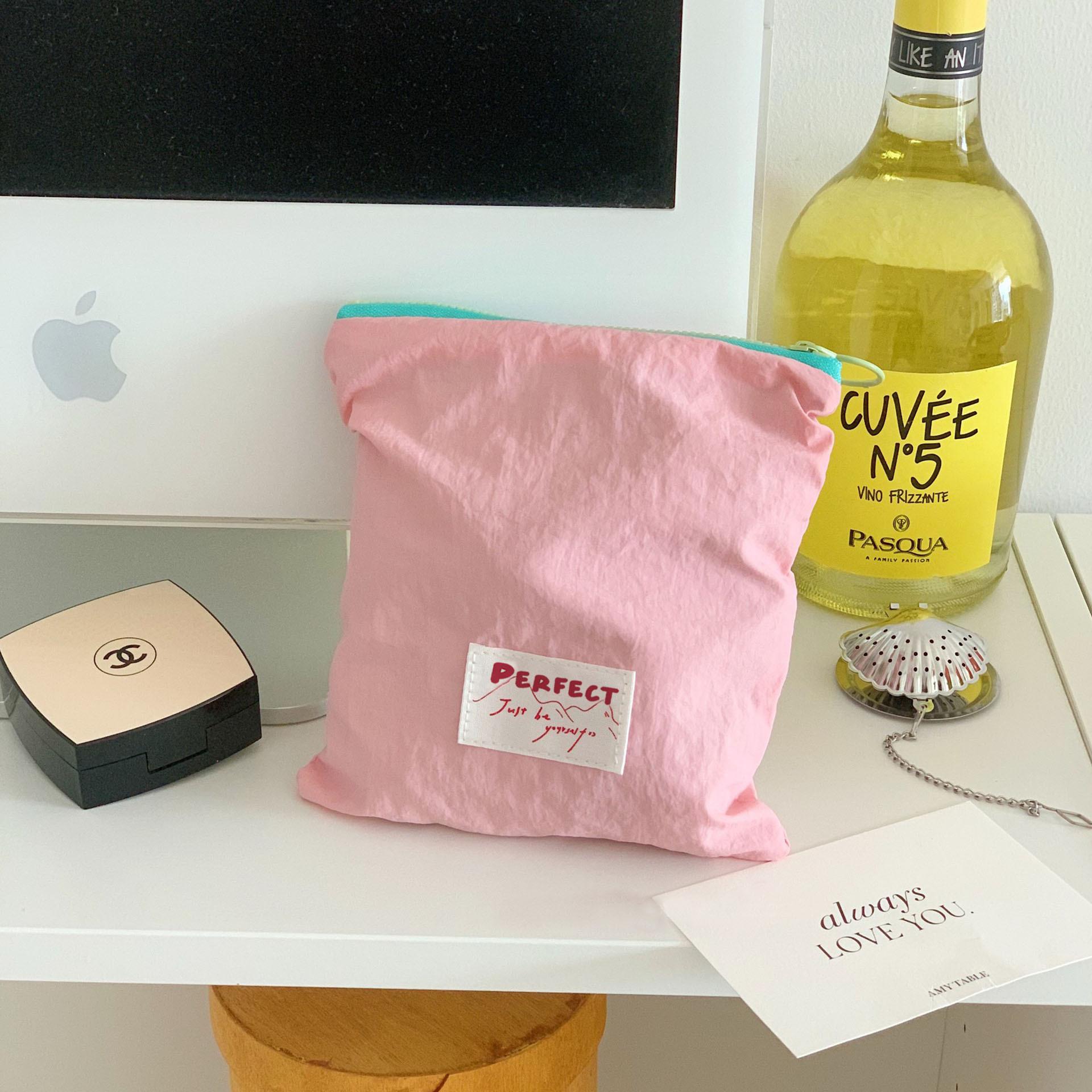 

Waterproof Storage Bag Macaron Travel Portable Light Thin Cosmetic Bag Earphone Data Cable Handheld Small Storage Bag