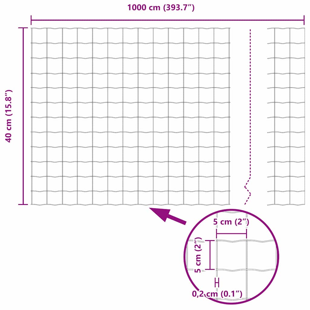 Euro Fence 0.4 X 10 M PVC Coated Iron