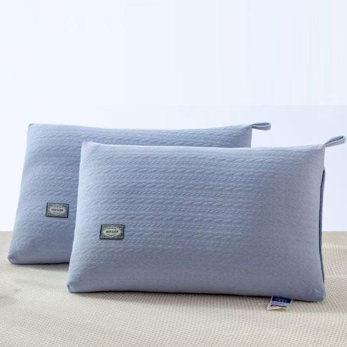Knitted Cotton Linen Neck Support Pillow - Durable, Non-Collapsing Core for Home, Hotel, and Dormitory Use.