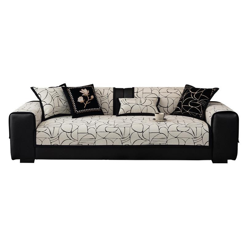 Chenier Sofa Cushion Is Universal In All Seasons  New Straight-Breasted Leather Seat Cushion Light Luxury High-End Non-Slip Cover Cloth