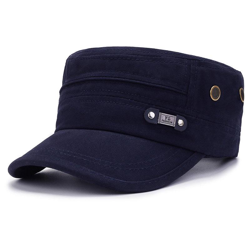Men's Casual Military-Style Sun Hat for Spring/Autumn with Short Brim