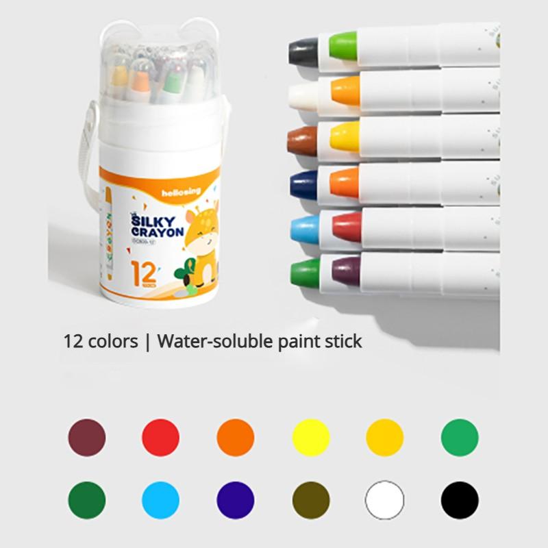 12-Piece/24-Piece Silky Smooth Crayon Set Twist-Up Crayons, Washable Crayons Travel Art Supplies School & Home Art Supplies