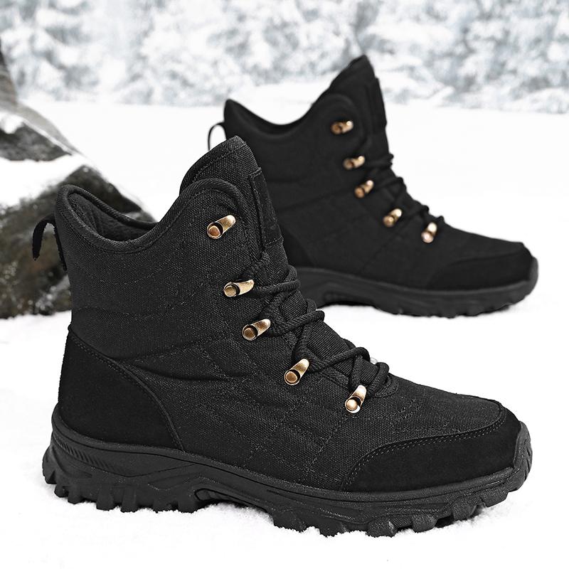 TUINANLE Men Winter Snow Boots Large Size Breathable High-Top Outdoor Hiking Boots