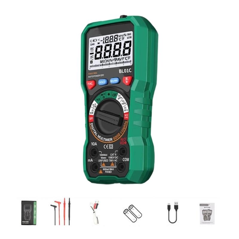 Digital Multimeter Measuring Voltage Current Resistance Temperature Accurate Electrical Testing Device
