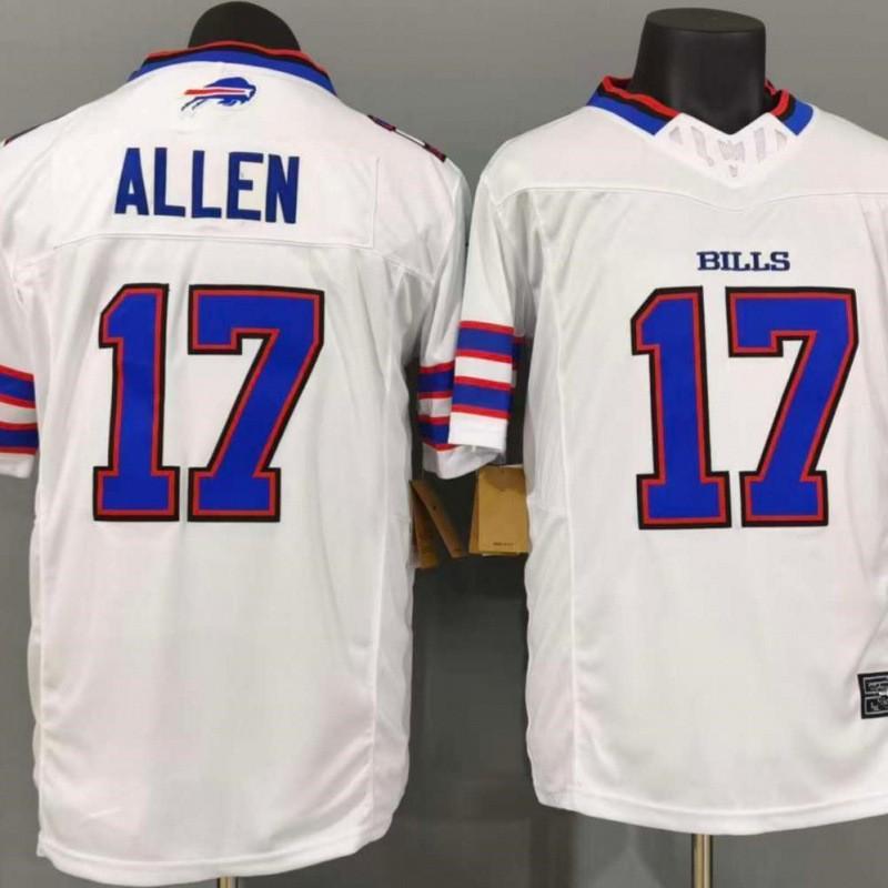 Buffalo Bills 17 Allen Spieltrikot Herren Regular Weiß American Football 3. Gen