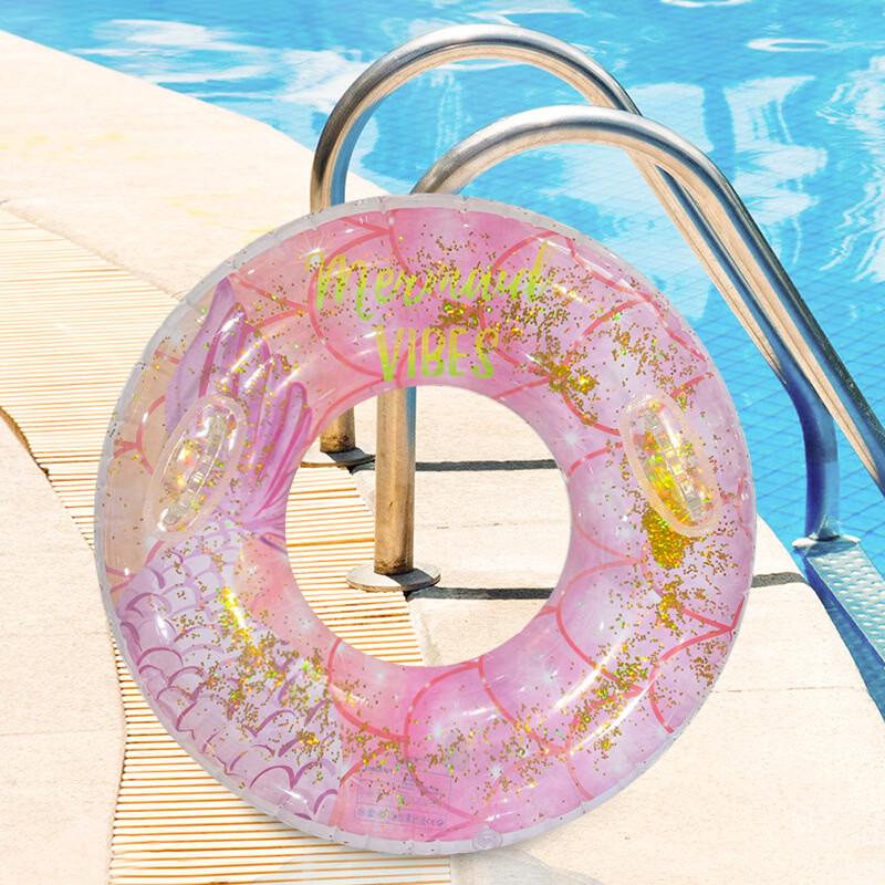 Kids Sequin Mermaid Swimming Ring with Handles