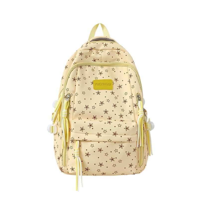 Schoolbag Korean Version of Small Fresh Student Schoolbag Japanese Princess Versatile Cute Star Printing Large Capacity Casual Backpack
