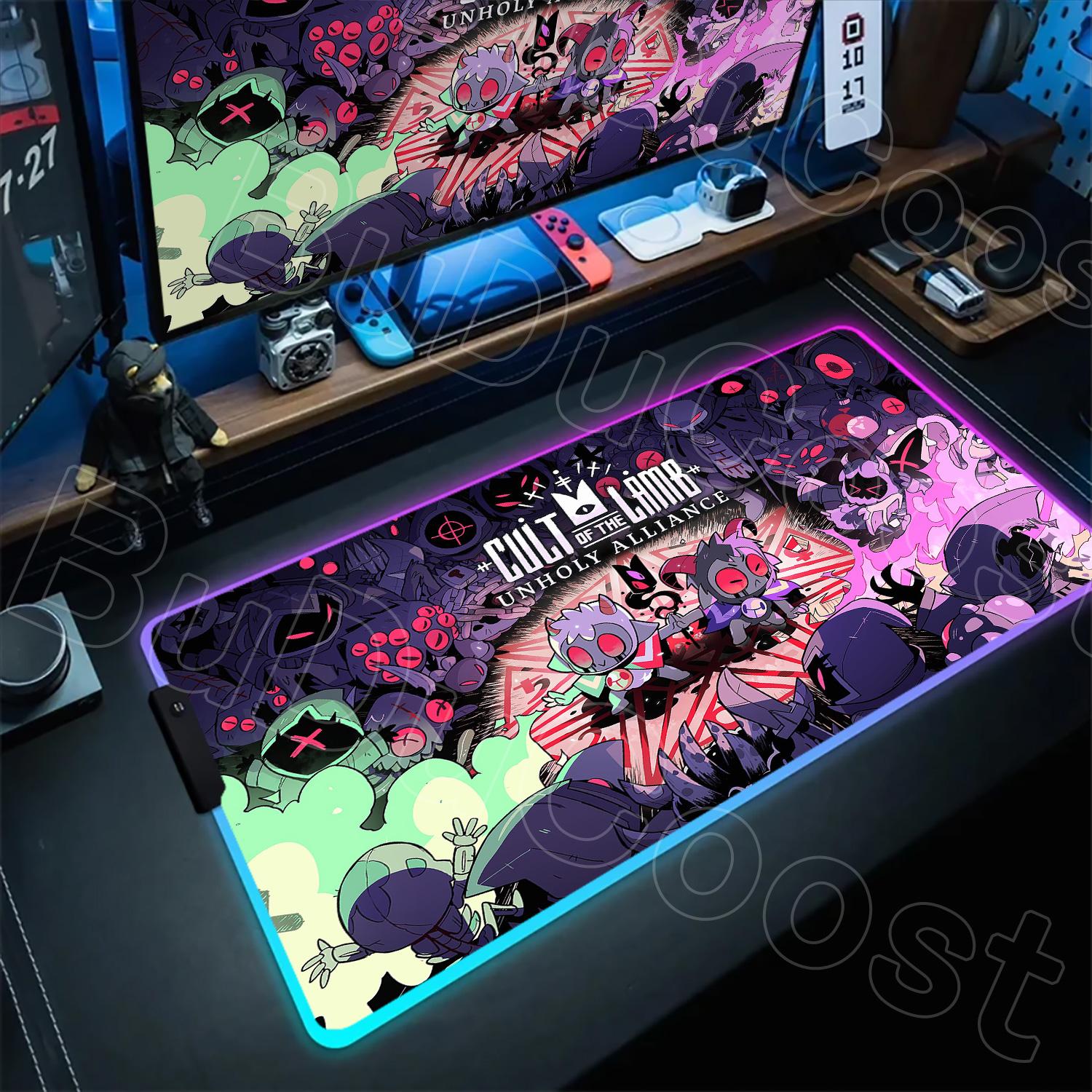 

HD Printing Cult of The Lamb Gamer RGB Mouse Pad Mousepad for PC Office Desktop Decoration Non-slip Rubber Mouse Mat Deskmat Rug RGB600x300x3mm