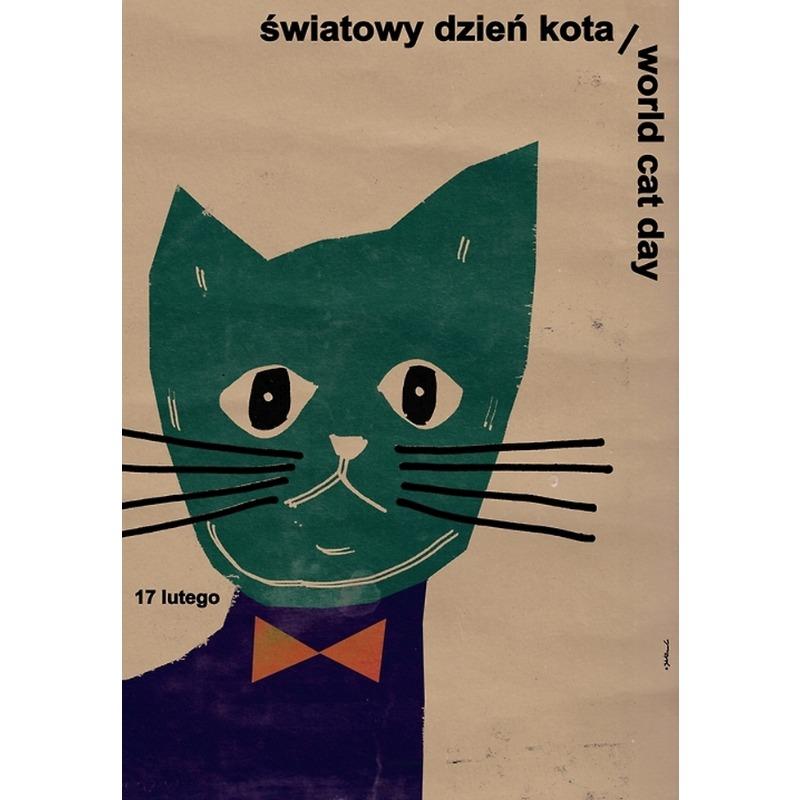 Original Polish Funny Abstract Animal Retro Poster Canvas Printing World Cat Day Dog Storks Wall Art Club Room Home Bar Decor