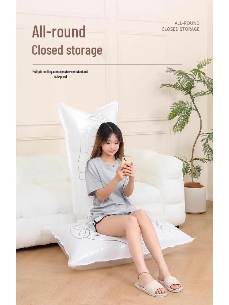 Hanging Vacuum Compression Storage Bag for Jackets and Quilts