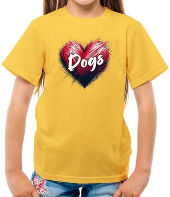 Love Heart Dogs - Kids T-Shirt - Dog Labrador Collie Cockapoo Spaniel Pet