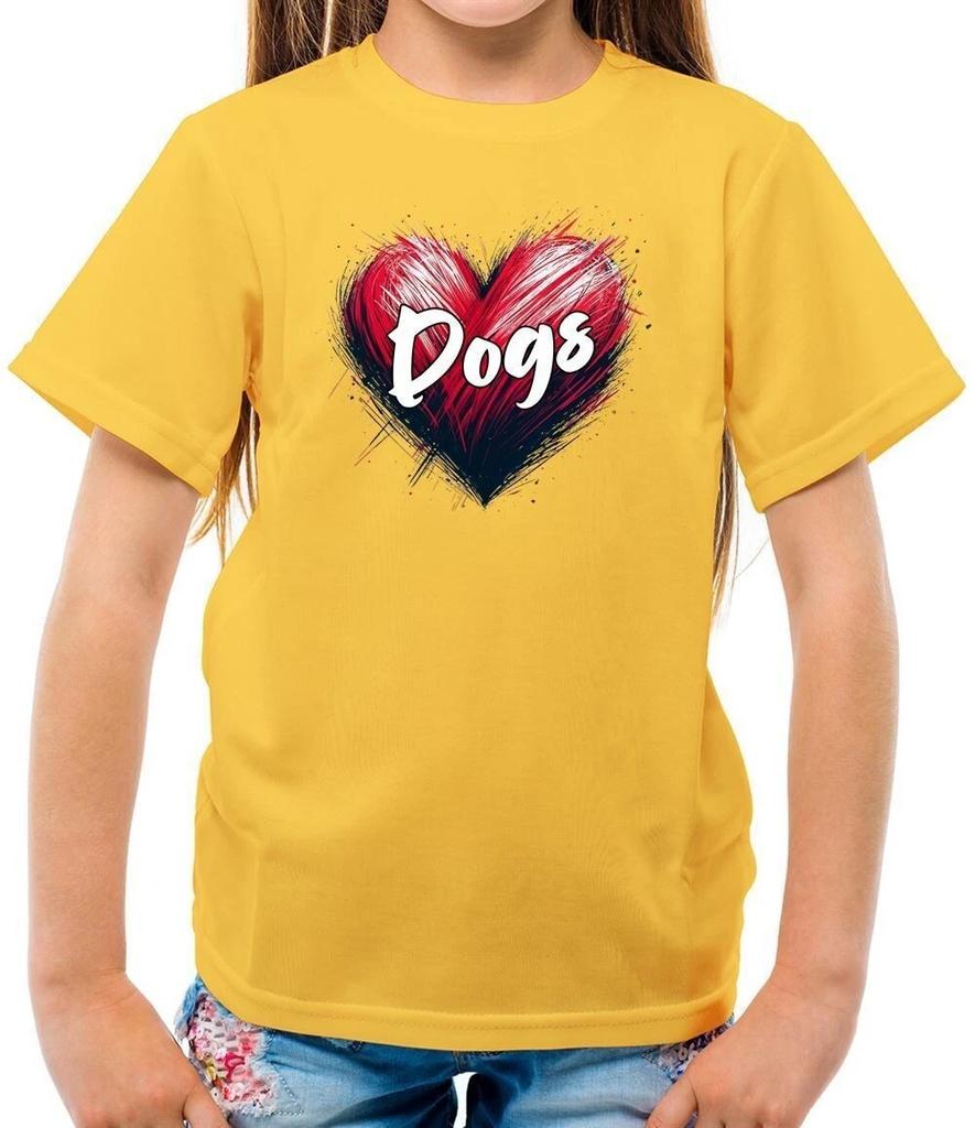 Love Heart Dogs - Kids T-Shirt - Dog Labrador Collie Cockapoo Spaniel Pet