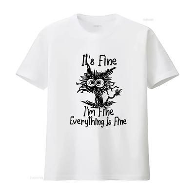 Comfort Colors Lustige Katze Es ist in Ordnung Ich bin T-Shirt vintage gewaschen lässig dehnbar Unisex Mann Leicht grafische Designer Kleidung