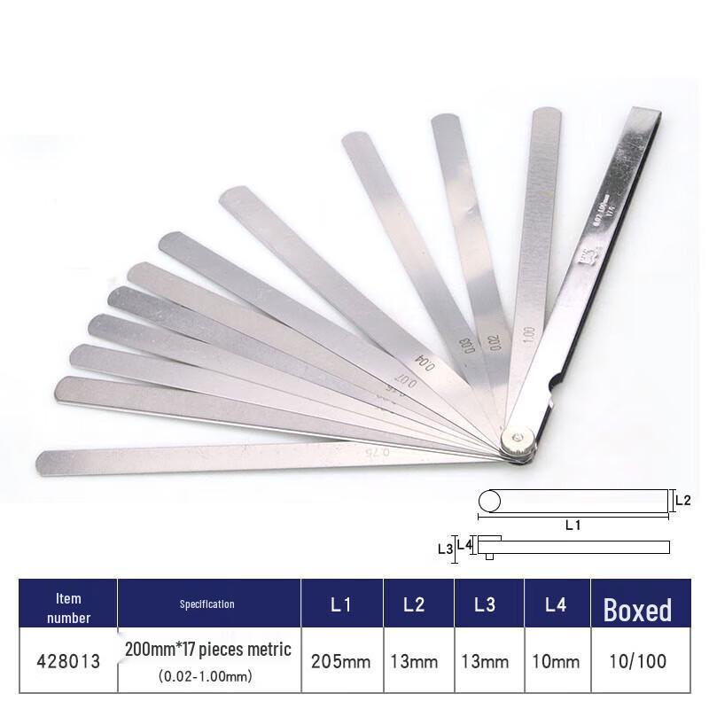 Great Wall Precision 17-Blade Metric Feeler Gauge Set