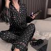 Spring and Summer New Women's Senior Ice Silk Women's Pajamas Love Teenage Girls Students Casual Pajamas Homewear Two-Piece Set