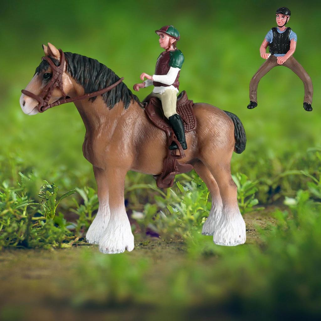 Pferdefigur Tiermodell PVC mit Sattel Miniatur Simulation Rollenspiel Pädagogisches Spielzeug Wildtierstatue für Partygeschenke Geschenke