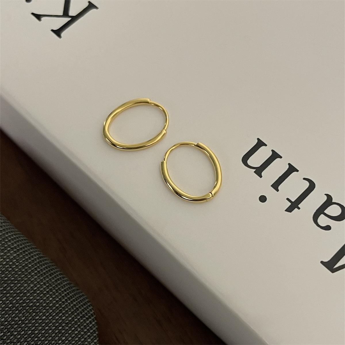 

999 sterling silver ear hole oval earrings simple and elegant cold style versatile ear jewelry femininity earrings fashion 999 silver