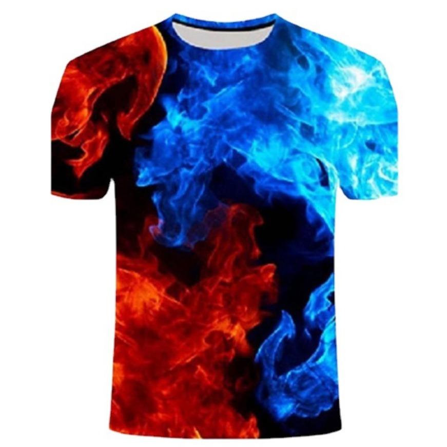 Adult Plus Size Trendy New Naruto Digital Print 3D Youth Popular T-shirt Round Neck Men