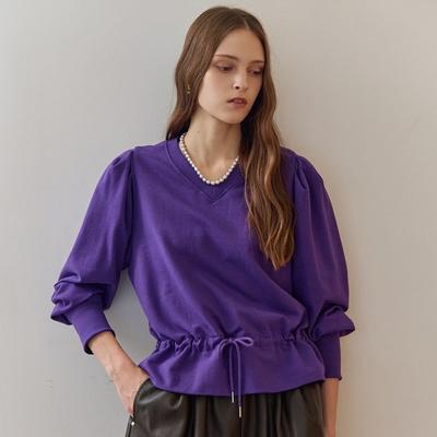 Puff SleeVe String V Neck Sweatshirt Ze10qt601na