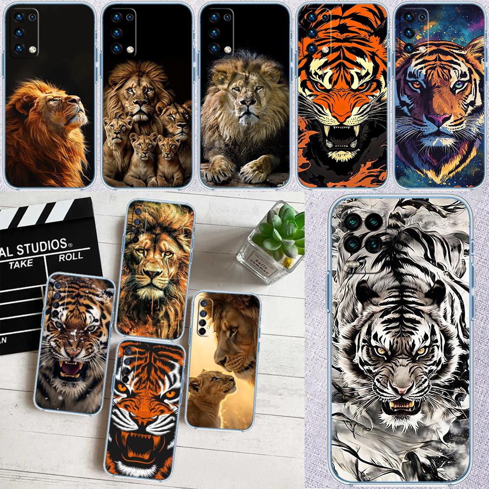 Tier Tiger Löwe Transparente Handyhülle für Samsung Galaxy A04 A04S A14 A23 A34 A54 M23 M33 M52 M53