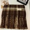 Classic Christmas Red Plaid Scarf for Women Winter Korean Style British Shawl Thickened Dual Purpose Warm Student Scarf for Men