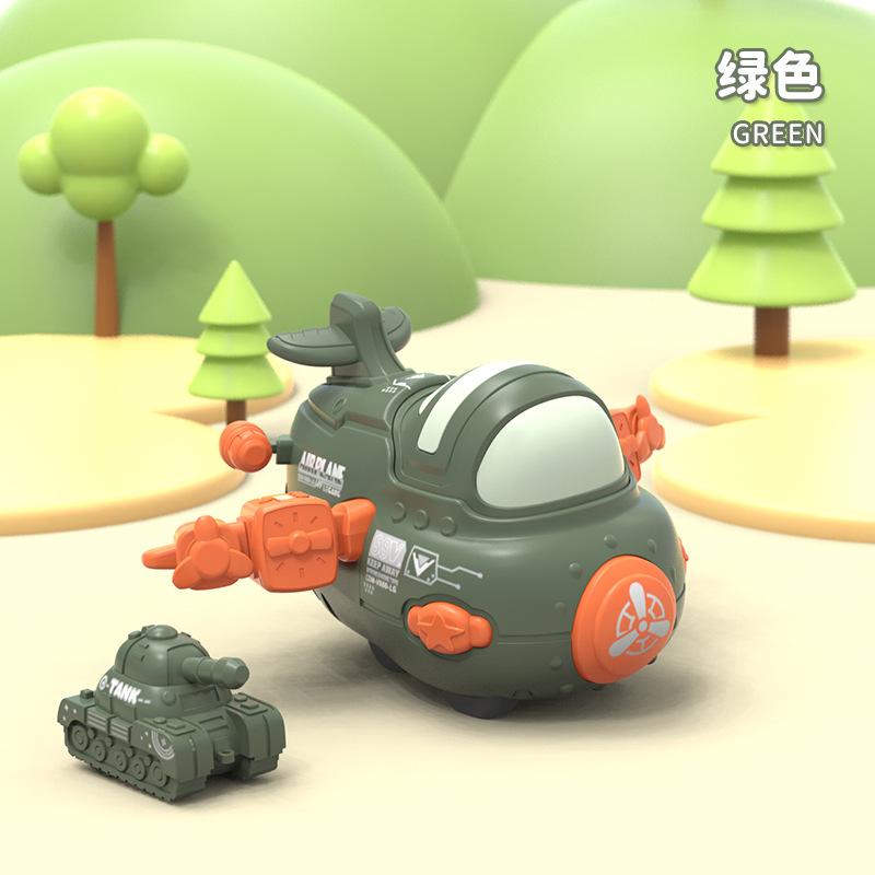 Collision Deformation Combat Military Aircraft, Children'S Toy Inertia Small Tank Car, Ejection Transport Aircraft Model