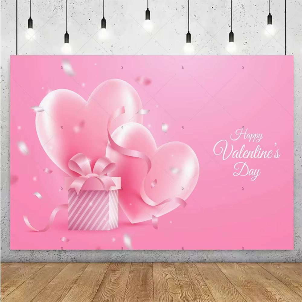 Balloon Red Love Heart Rose Background Happy Valentines Day Backdrop Supplies Valentines Day Party Decoration Photo Shoot Pro