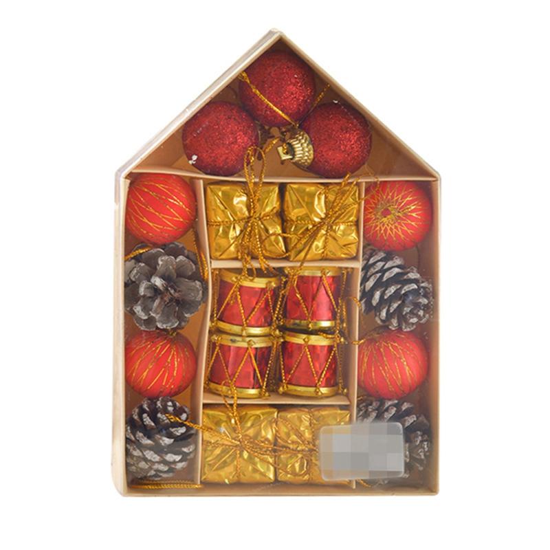 Colorful Christmas Ball House Set Ornaments Pinecone Christmas Ball Candy Pendant Xmas Tree Hanging Pendants New Year Gift 2025