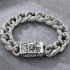 Punk Skeleton Jewelry Vintage Cuban Link Chain Bracelet for Man with Skull Head Clasp 316L Stainless Steel Bracelets and Bangles