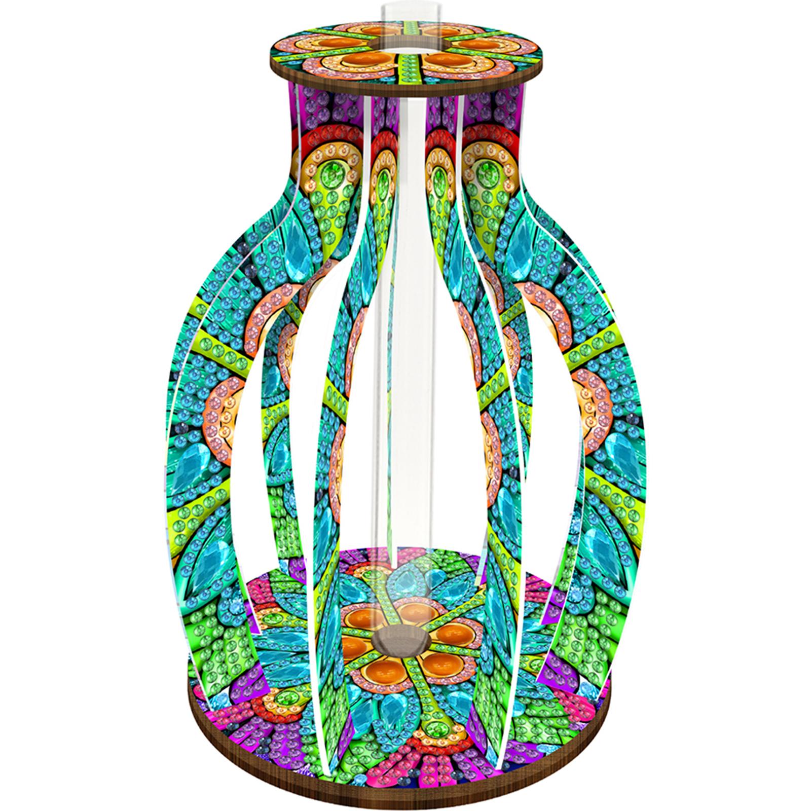

Wood Blue Pink Diamond Painting Flower Vase Rhinestones Desktop Ornaments 5D DIY Diamond Art Tabletop Decors Bedroom Table Decor