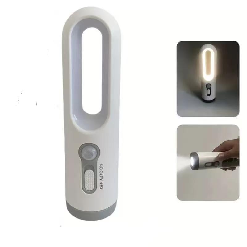 Portable 2 in 1 Flashlight Motion Sensor Night Light Bedroom Bathroom Reading Camping Lighting Baby Feeding Eye Care Bedside Lam