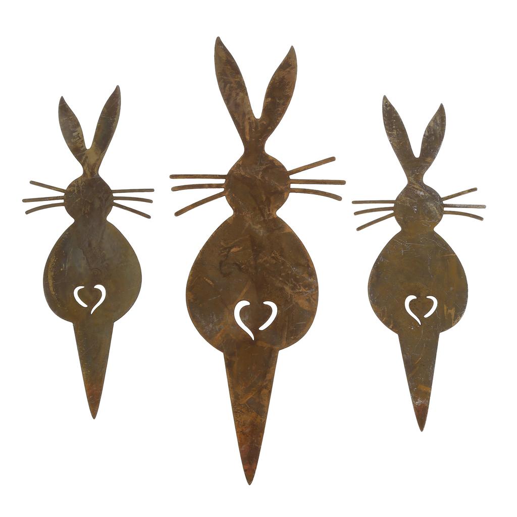 3Pcs Rabbit Yard Plugin Emblems Animal Yard Decor Rabbit Garden Stakes Garden Rabbit Stake Yard Gardening Decor Outdoor