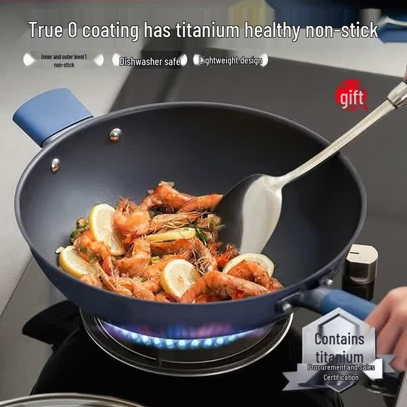 Aishida 32cm Titanium Non-Stick Wok