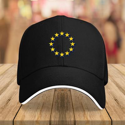 Een Unisex Baseballpet met het EU-vlagontwerp Stijlvol En Comfortabel met een Verstelbare Pasvorm Geschikt voor Elk Seizoen