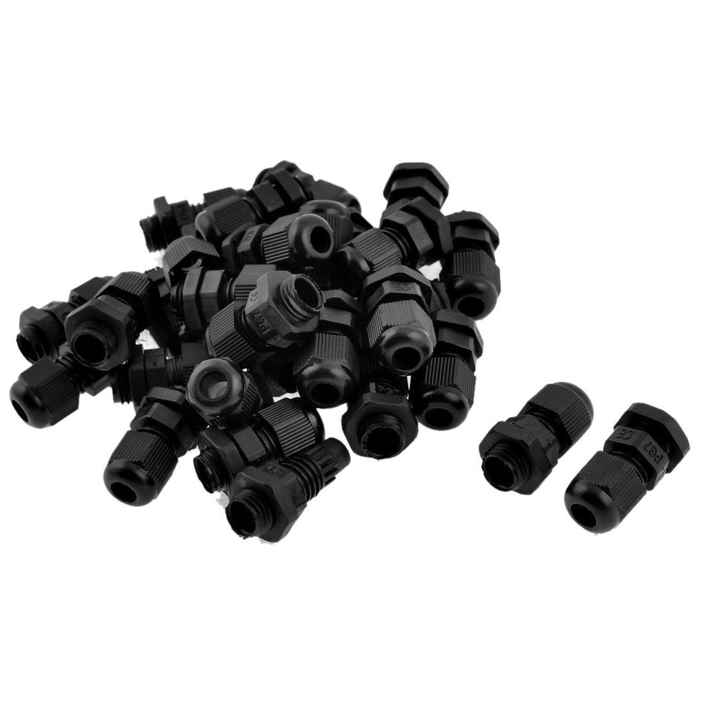 20PCS PG11 Noir Blanc connecteurs étanches en plastique presse-étoupe
