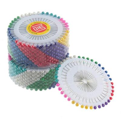 12 Peças/caixa Alfinete de Cabeça Pérola para Vestido de Noiva Artesanato Patchwork Agulhas de Costura Retas Para Decoração Bordado