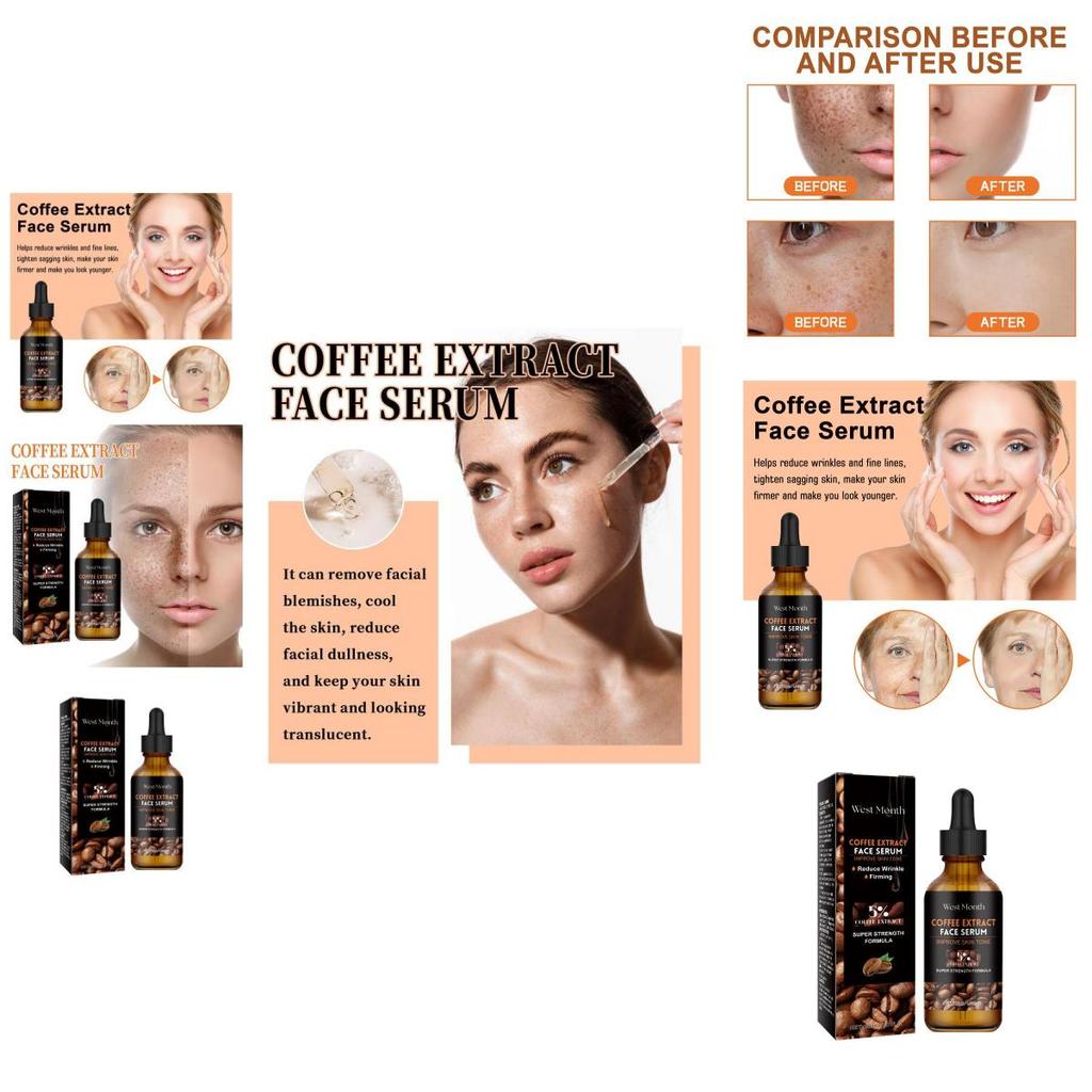 West Month Caffeine Facial Serum For Brightening Dull Skin Minimizing Pores And Hydrating
