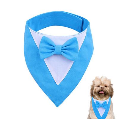 Hunde Smoking Bandana Formelles Hochzeitsoutfit mit Fliege Haustier Dreieck Lätzchen Schal Verstellbares Haustierhalsband für kleine mittelgroße Hunde Katzen