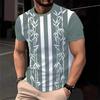 Men Simple Fashion Short Sleeve 3D Printed T-shirts Loose Breathable Daily Wear Tees Tops