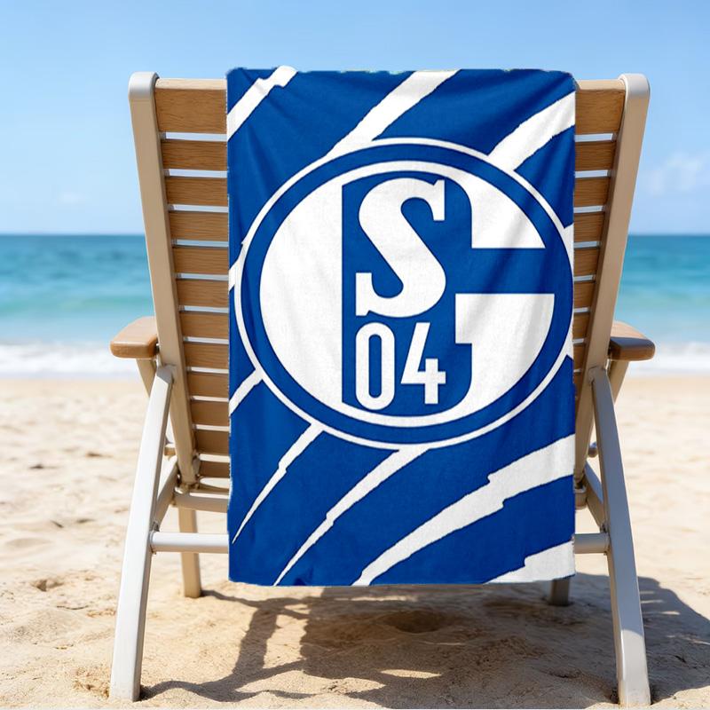Asciugamano da Spiaggia in Microfibra Stella Splendente dell'FC Schalke, Leggero e Asciugatura Rapida, per Viaggi Estivi, Essenziale per la Spiaggia, Piscina all'Aperto