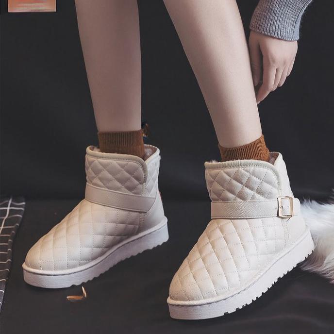 Snow Boots for Women Winter with Plush Bread Shoes Thick Soled Height Increasing Snow Cotton Boots Short Boots Warm Cotton Boots