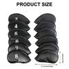 12Pcs PU Leathers Golfs Iron Head Cover with Big Number for Long Golfs Club Head
