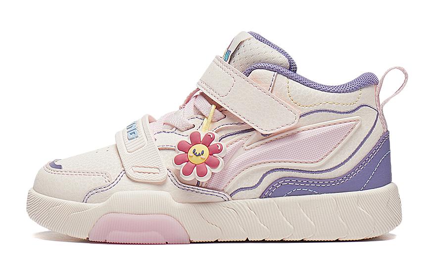 Li Ning YOUNG Противоскользящие Амортизирующие Средней Высоты Детские Роликовые Коньки Розово-Фиолетовые Детские YKNT126-14 26