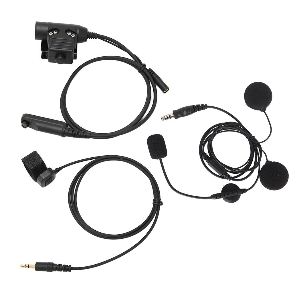 Motorcycle Headset Mic Kit with Adapter Walkie Talkie Helmet Earpiece for Baofeng UV 9R PLUS