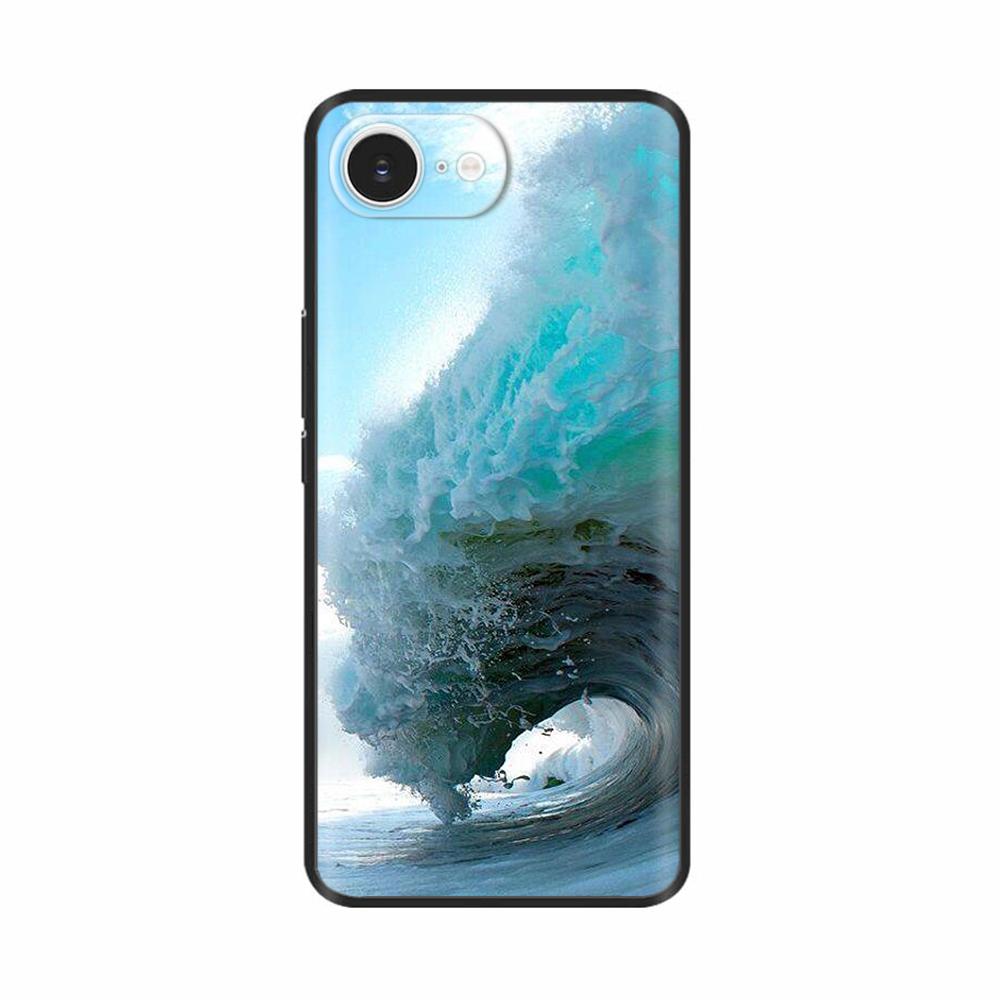 Soft TPU Black Silicon Phone Case For iPhone 16E iPhone16E SE 2025 SE4 5G Painted Shockproof Shell Cover Cases Bumper Funda Capa
