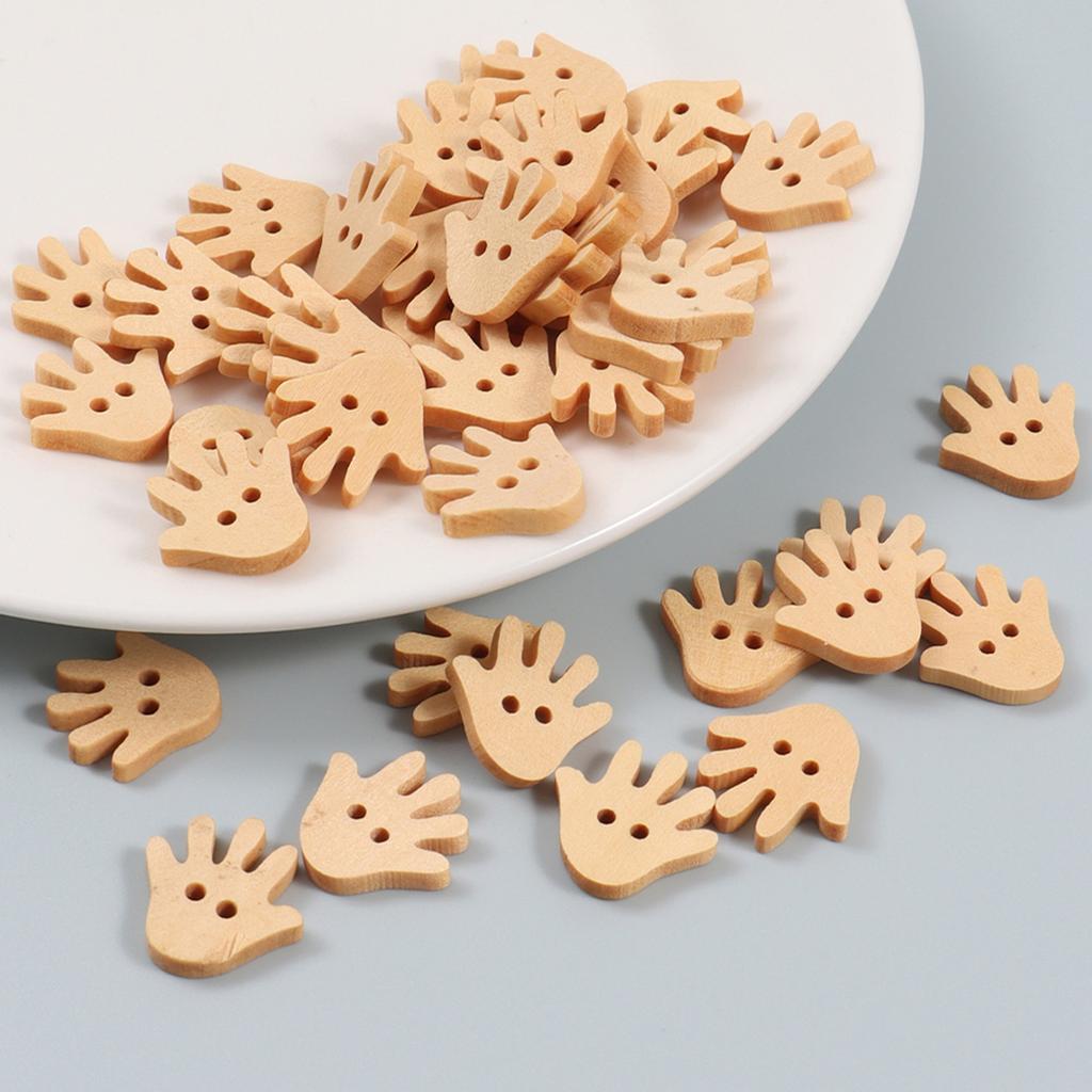 50 stk 2 hull Naturfarge Sommerfugl Dyr Blomst Treknapper For Håndarbeid Håndverk Scrapbooking DIY Sy Tilbehør