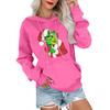 Women's Casual Comfortable Neck Hooded Long Sleeve Christmas Print Warm Sweatshirt