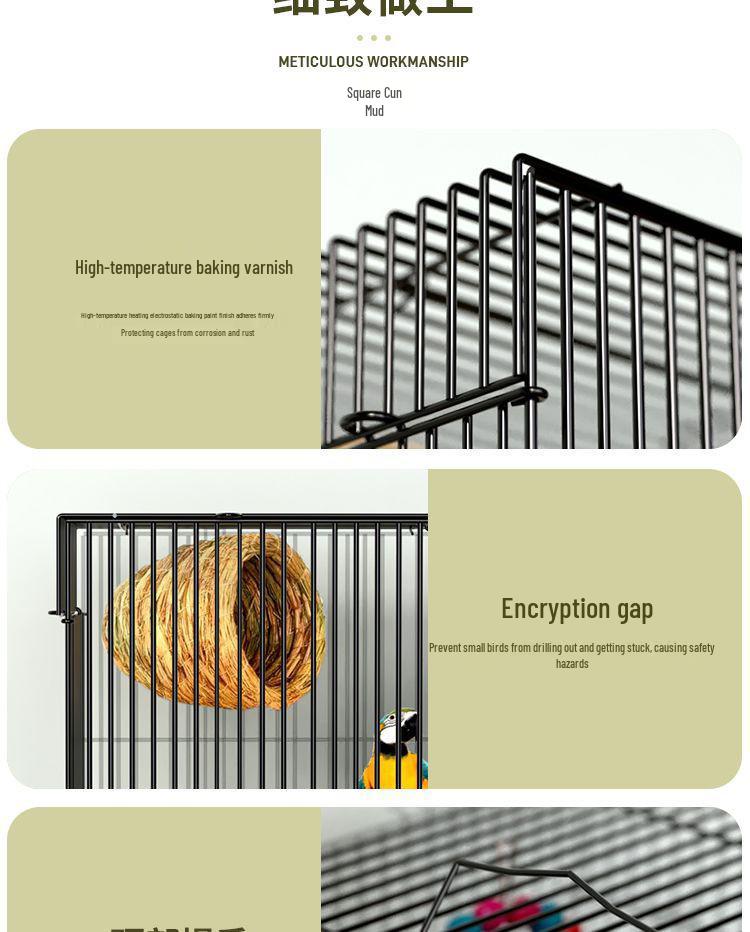 Large Parrot & Bird Cage for Budgies, Peonies, Wrens, Starlings & More